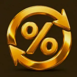 Percent cycle icon — Uptown Pokies