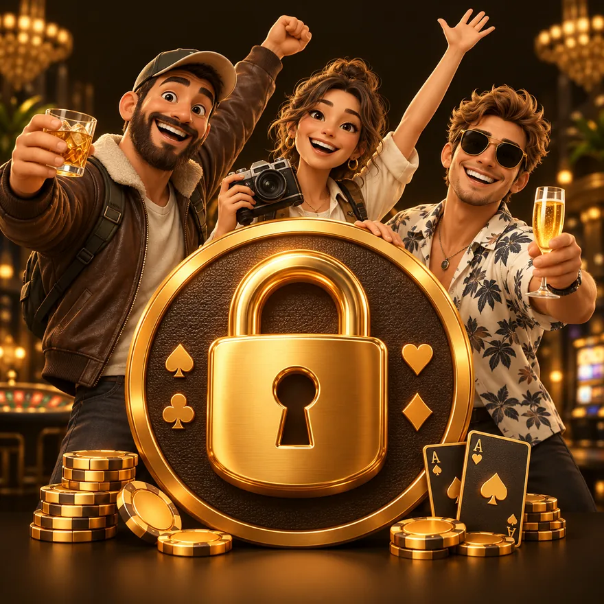 Padlock emblem — Uptown Pokies