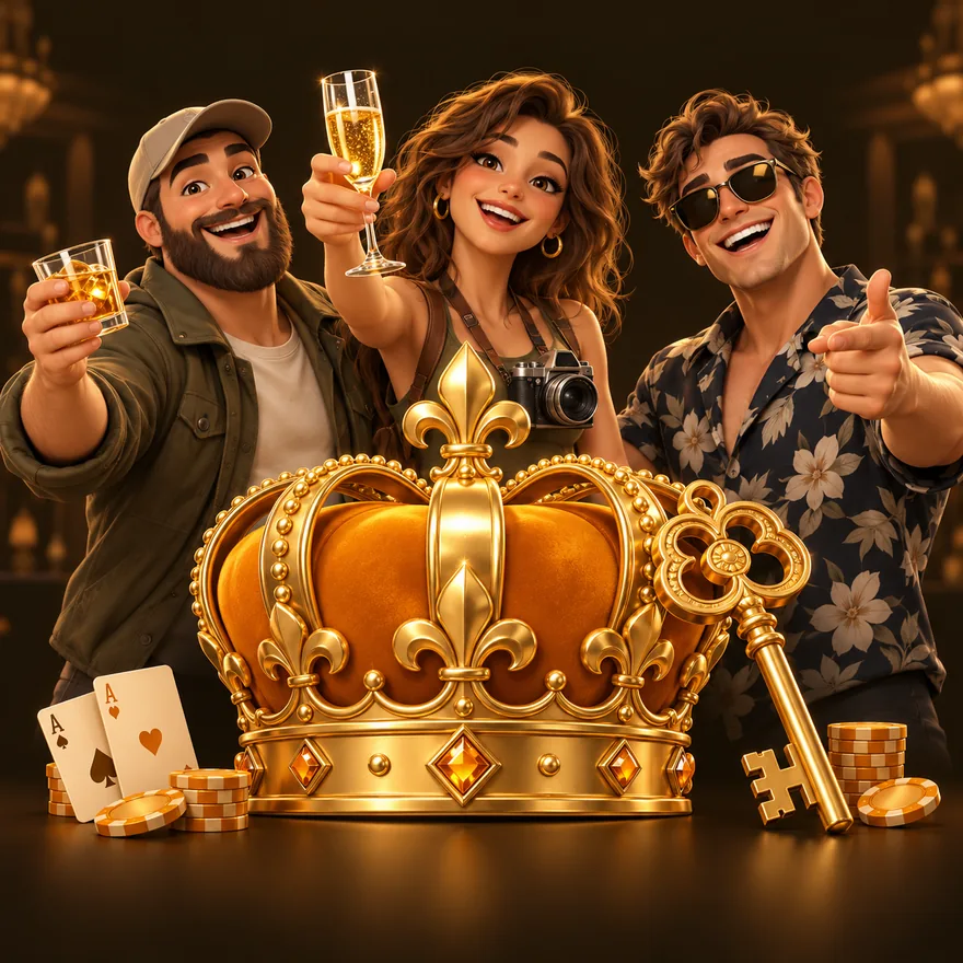 Royal crown and key — Uptown Pokies