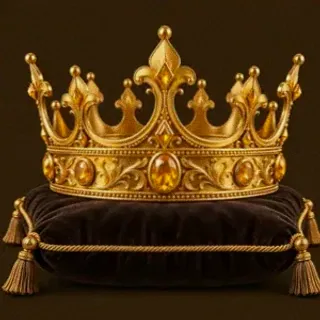 Gold crown on cushion — Uptown Pokies