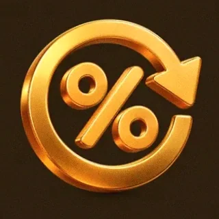 Gold percent symbol — Uptown Pokies