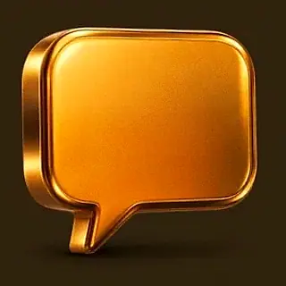 Gold speech bubble — Uptown Pokies
