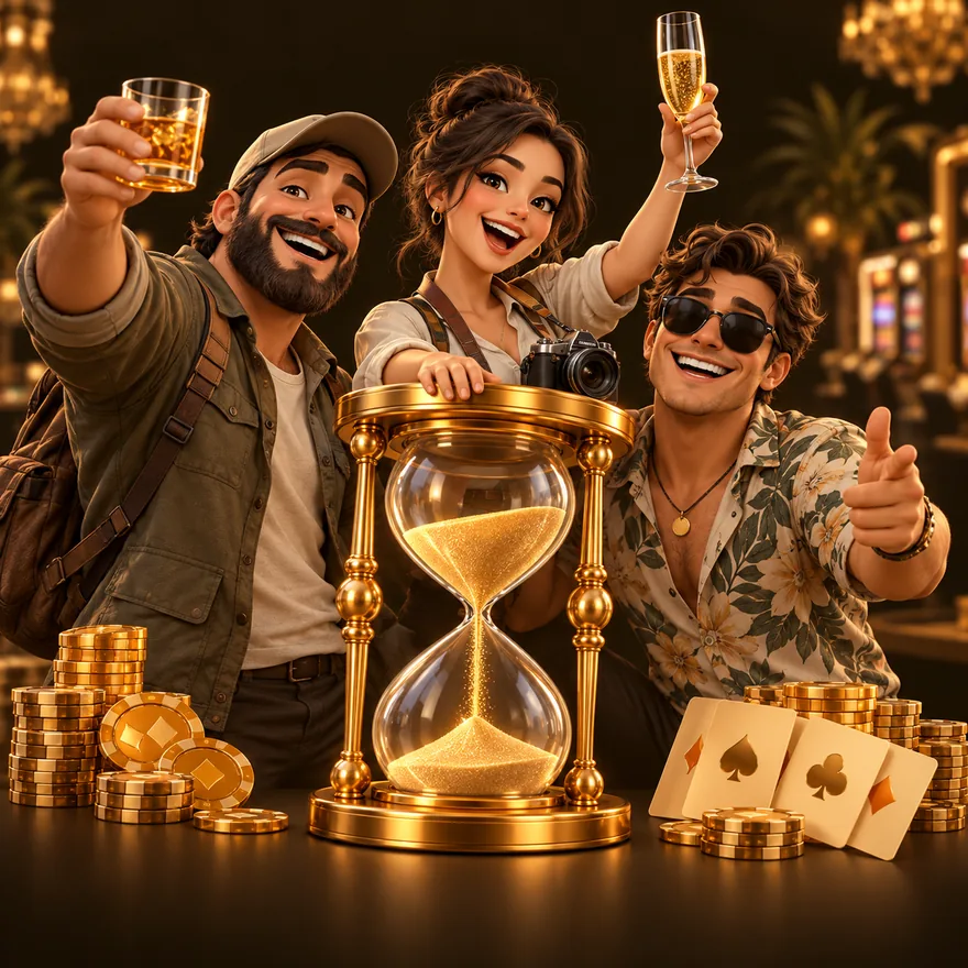 Ornate hourglass — Uptown Pokies