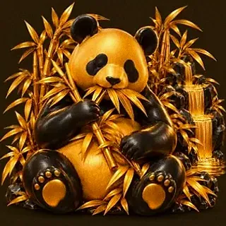 Panda eating bamboo — Uptown Pokies